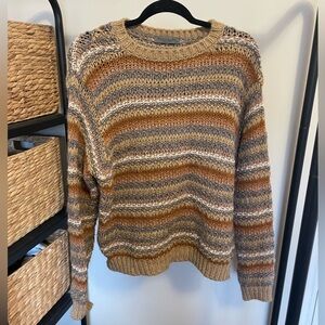 Neutral striped heavy sweater - size Large